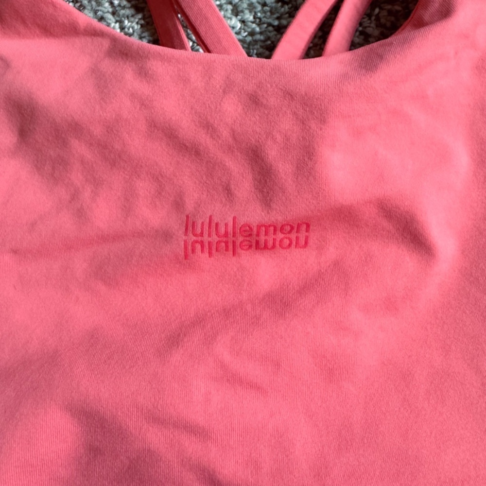 Lululemon Energy High-Neck Longline Bra in Raspberry Cream - Picture 4 of 7